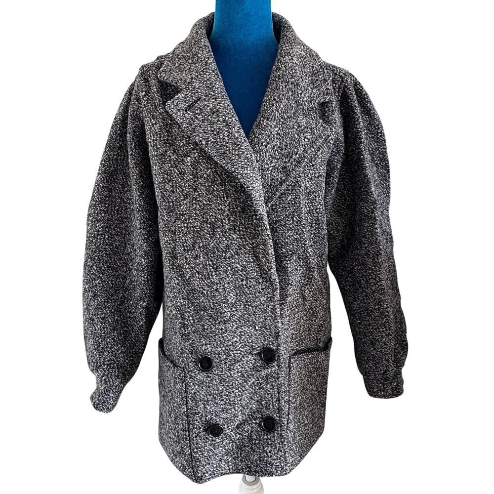 Vintage 60's Jill Jr Andover Tweeds Wool Coat Balloon Sleeve